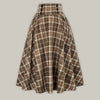 Women’s Plaid Print Buttons High Waist Midi Skirt