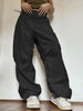 Women's Solid Color Oversize Parachute Cargo Pants
