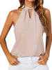 Women's Solid Color Twist-neck Halter Top