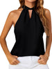 Women's Solid Color Twist-neck Halter Top
